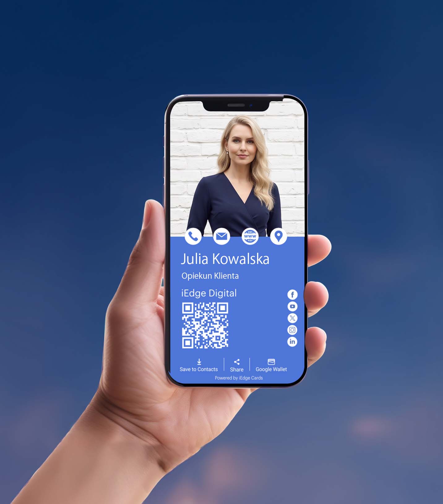 NFC-enabled digital business card for enterprises with contact sharing and lead generation features