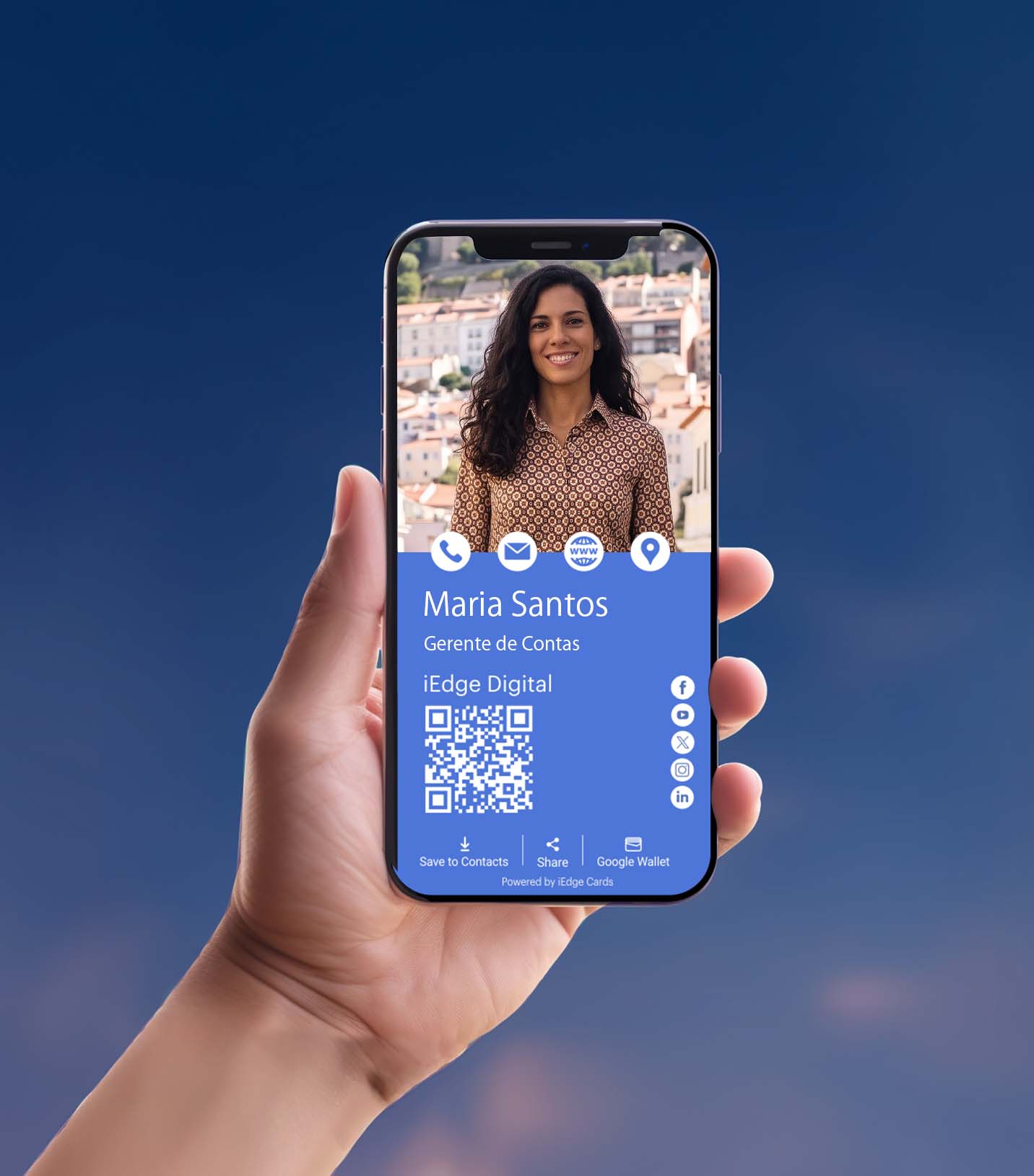 NFC-enabled digital business card for enterprises with contact sharing and lead generation features