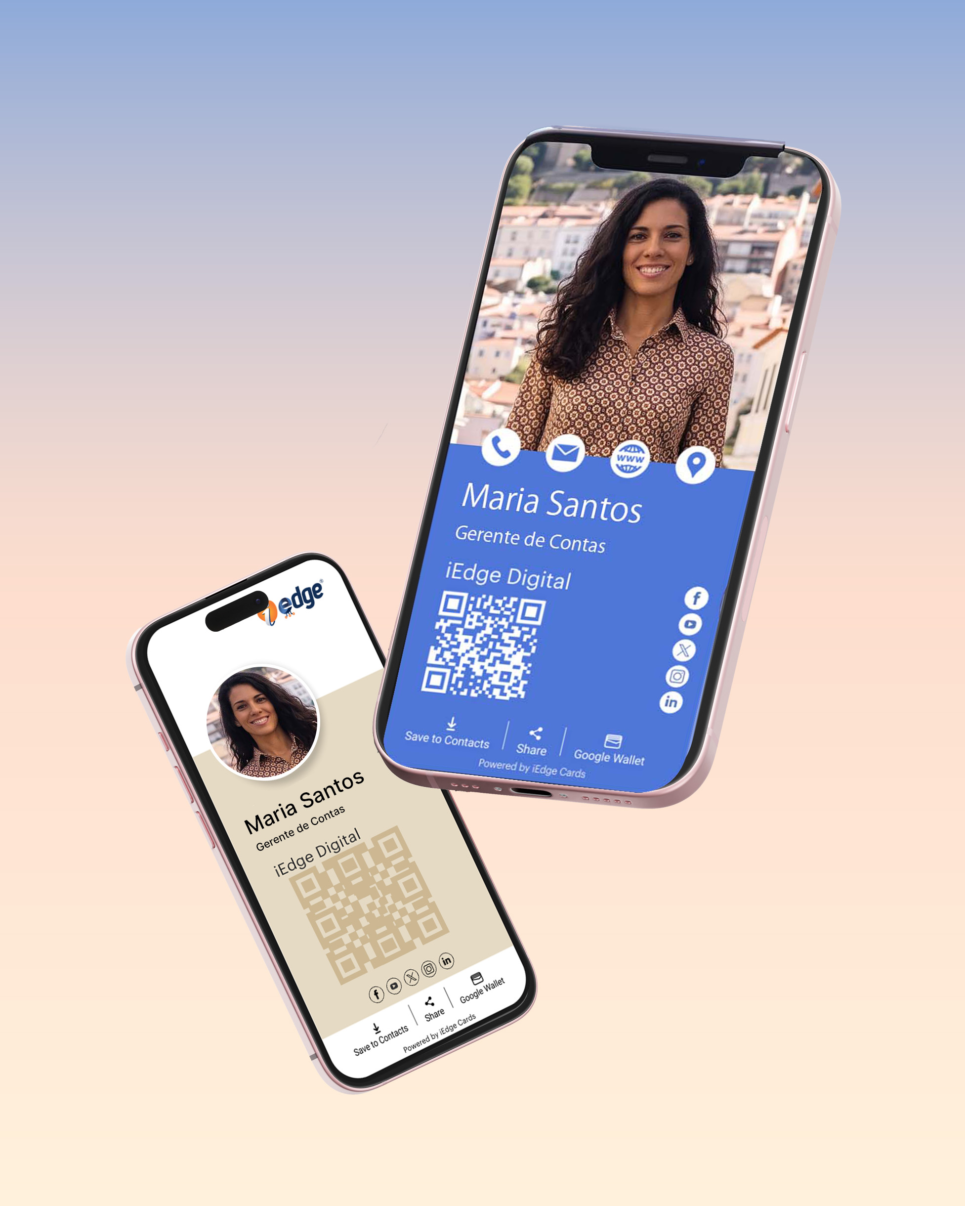 Cartões de visita digitais iEdge